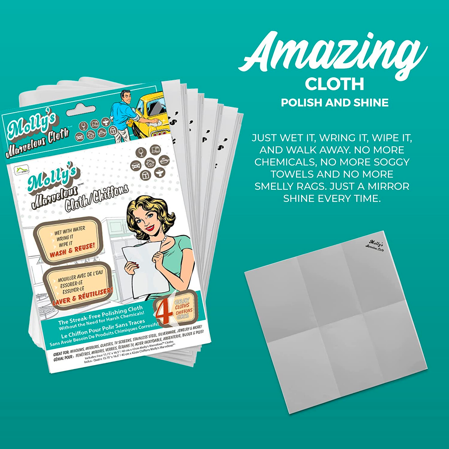 Molly's Marvelous Cloth - Gray (4pk)