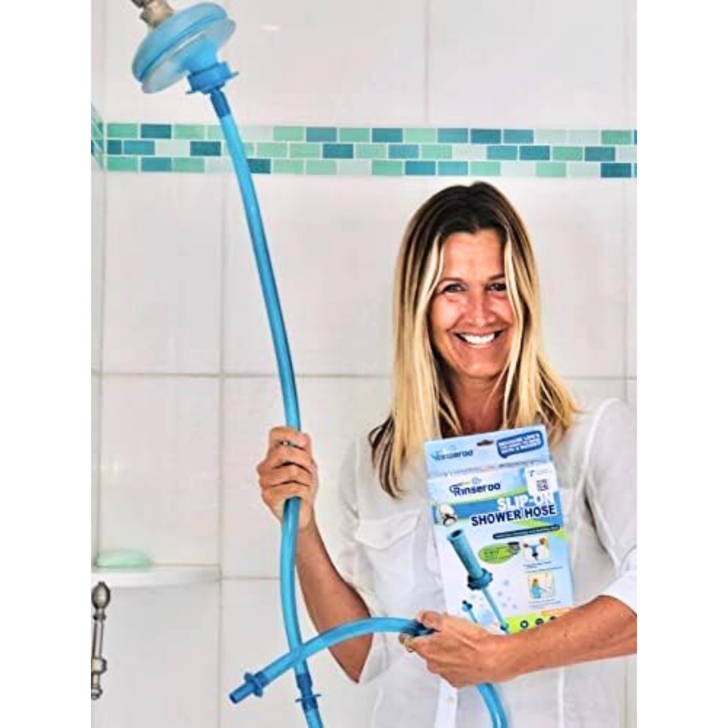 Rinseroo XL: 6 Foot Slip-on, Handheld Showerhead Attachment Hose for Sink/Shower