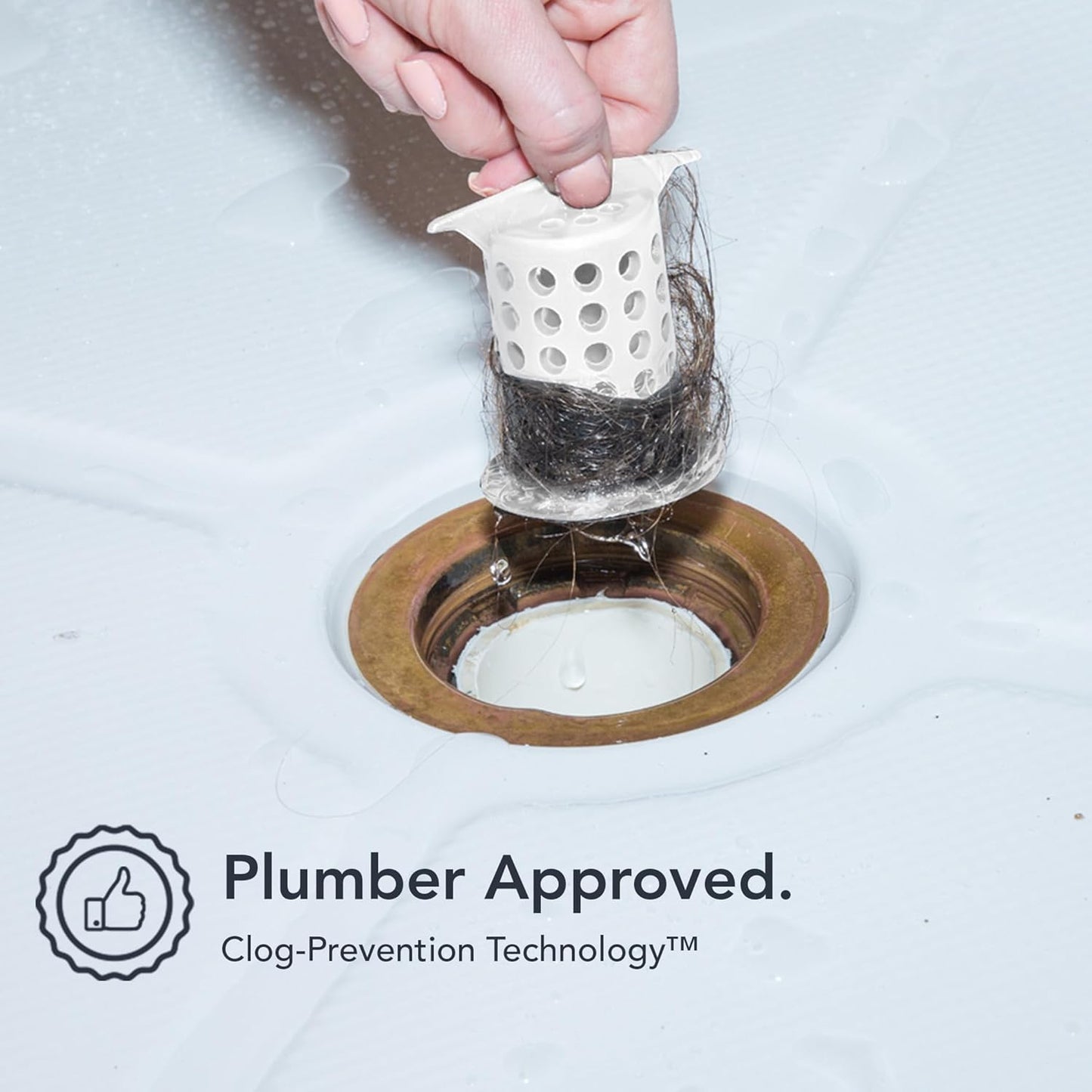 ShowerShroom Revolutionary 2" Stand-up Shower Stall Drain Protector - White