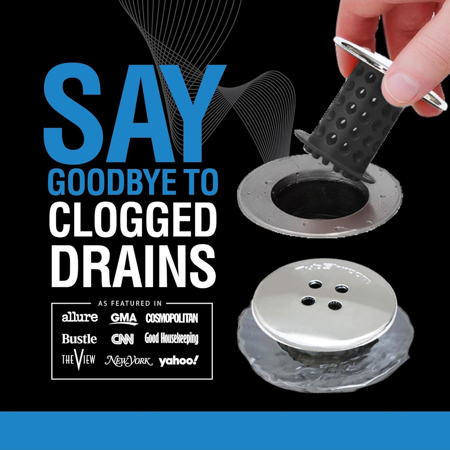 TubShroom Tub Drain Hair Catcher: Black Edition