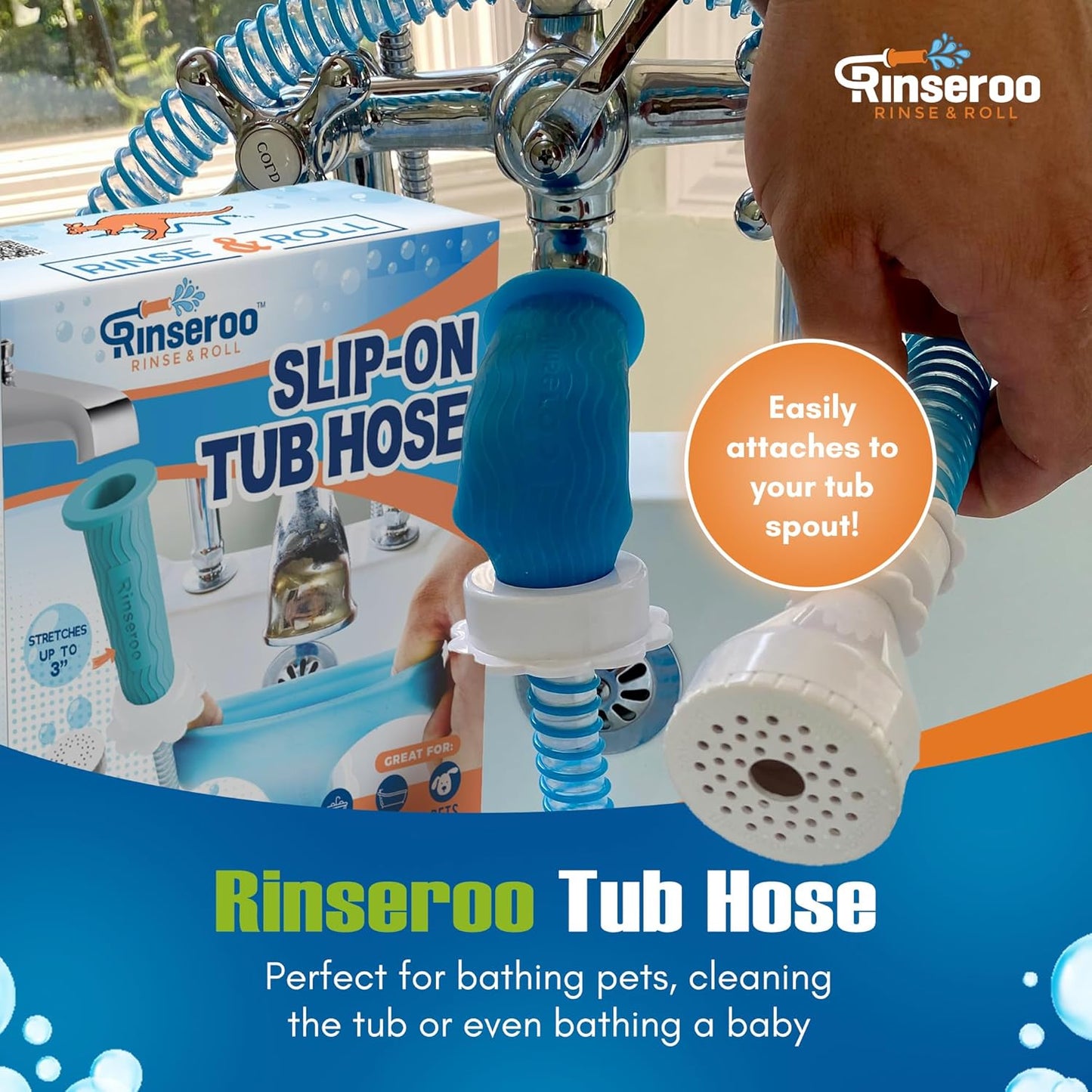 Rinseroo Slip-On Tub Hose 5’