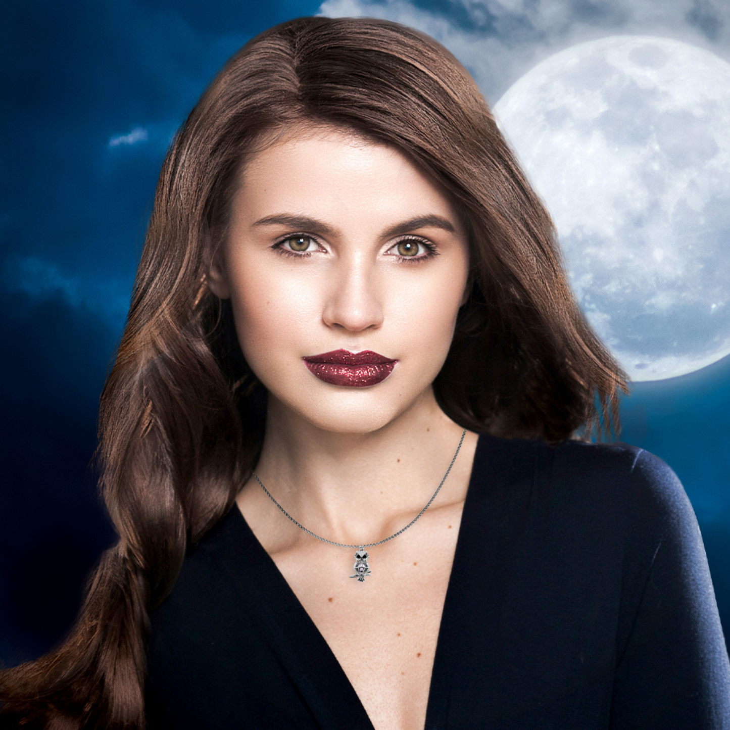 Precious Pearl - Midnight Owl Pendant