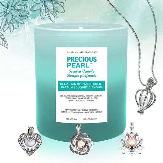 Precious Pearl Scented Candle - Deep Cyan Splendor Scent