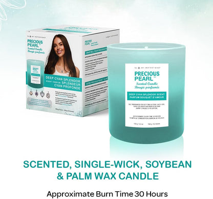 Precious Pearl Scented Candle - Deep Cyan Splendor Scent