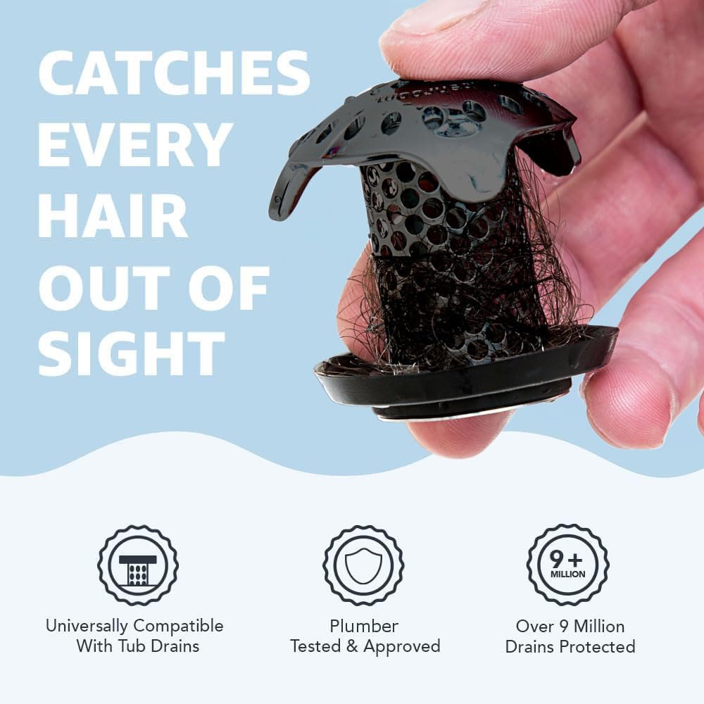 TubShroom Ultra Stainless Steel Drain Protector, Matte Black