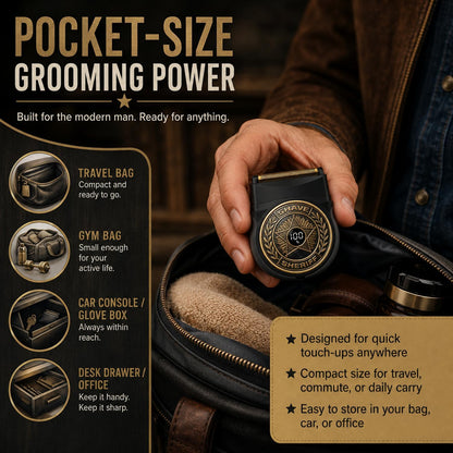 Electric Razor Shave Sheriff for Men, Waterproof Titanium Travel Shaver