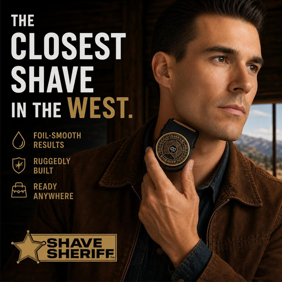 Electric Razor Shave Sheriff for Men, Waterproof Titanium Travel Shaver