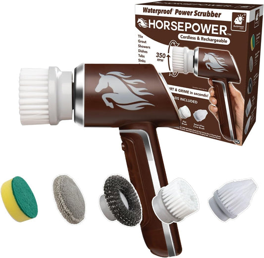 Horsepower Handheld Cordless Rechargeable Spinning Power Scrubber