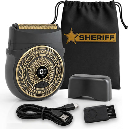 Electric Razor Shave Sheriff for Men, Waterproof Titanium Travel Shaver