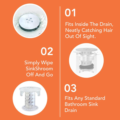 SinkShroom The Revolutionary Sink Drain Protector - White