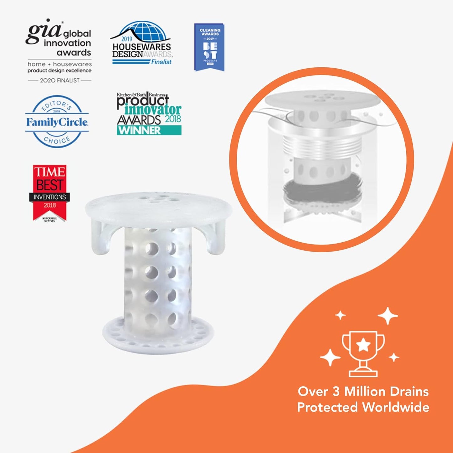 SinkShroom The Revolutionary Sink Drain Protector - White