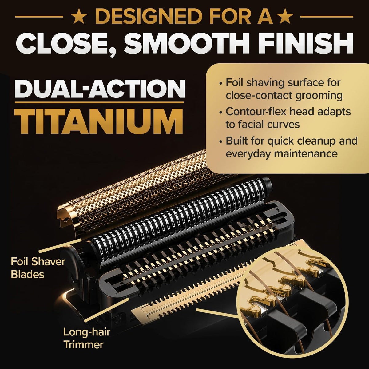 Electric Razor Shave Sheriff for Men, Waterproof Titanium Travel Shaver