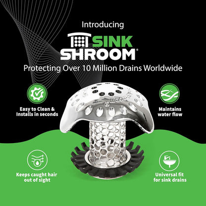 SinkShroom Ultra Revolutionary Bathroom Sink Drain Protector, Stainless Steel