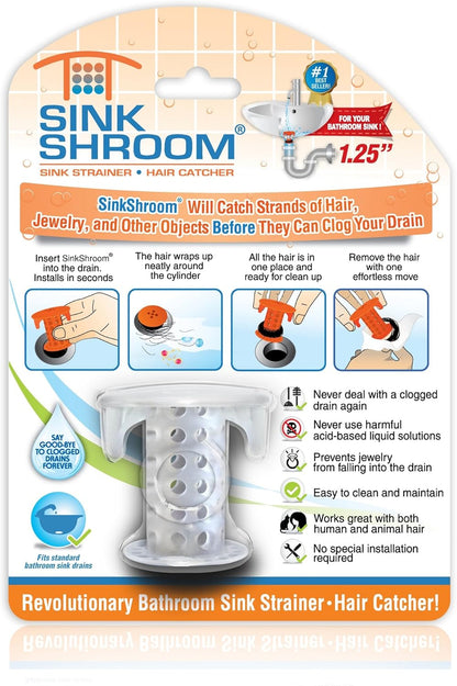 SinkShroom The Revolutionary Sink Drain Protector - White
