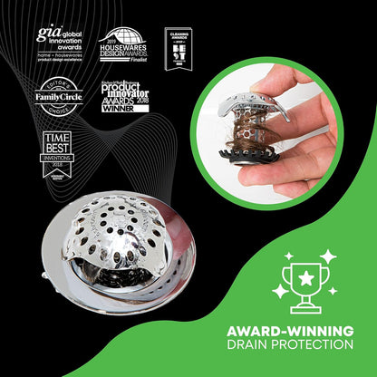 SinkShroom Ultra Revolutionary Bathroom Sink Drain Protector, Stainless Steel