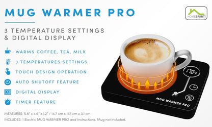 Home Spirit Mug Warmer Pro with Digital Display