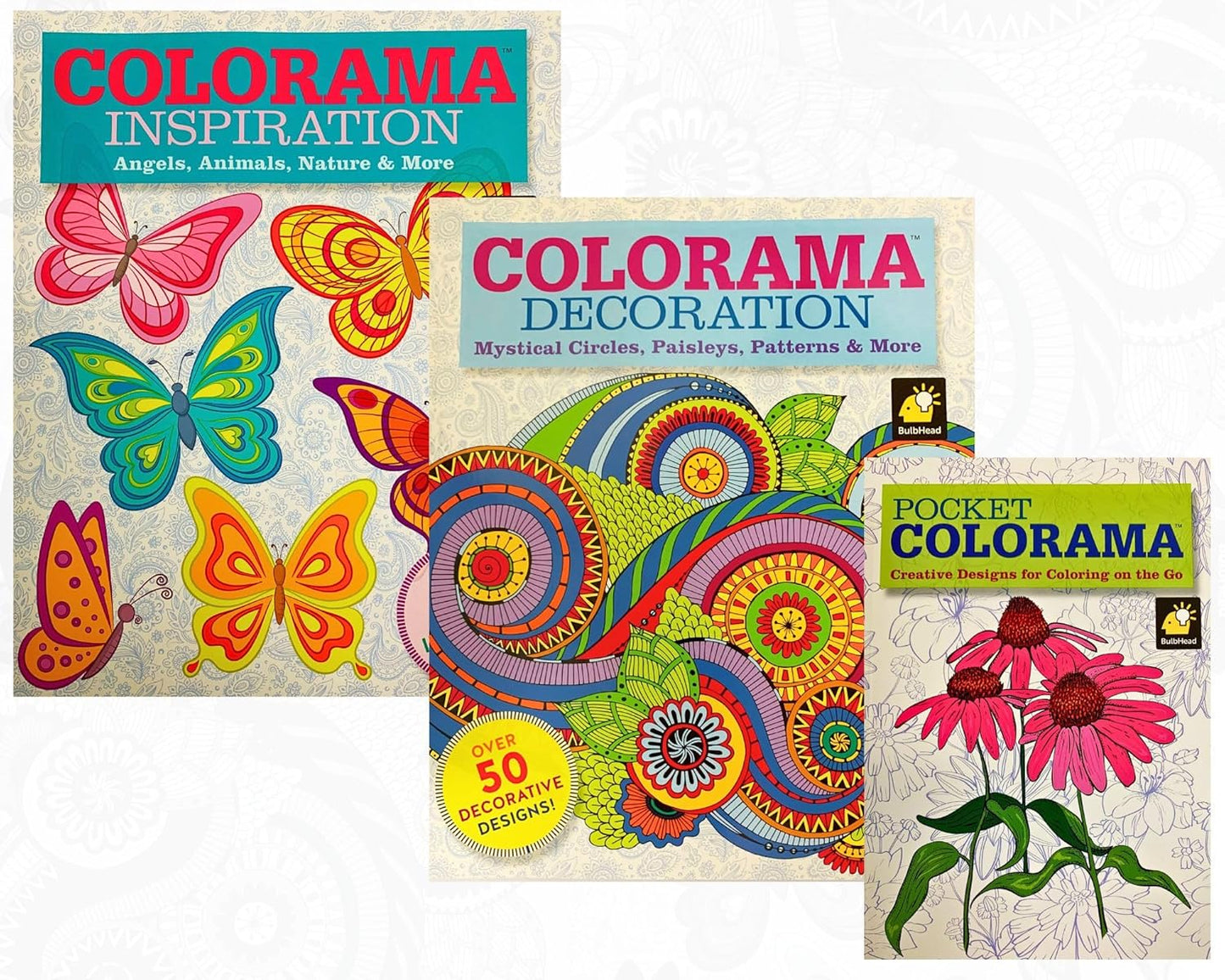 Colorama Adult Coloring Books Collection - Pack of 3 Books