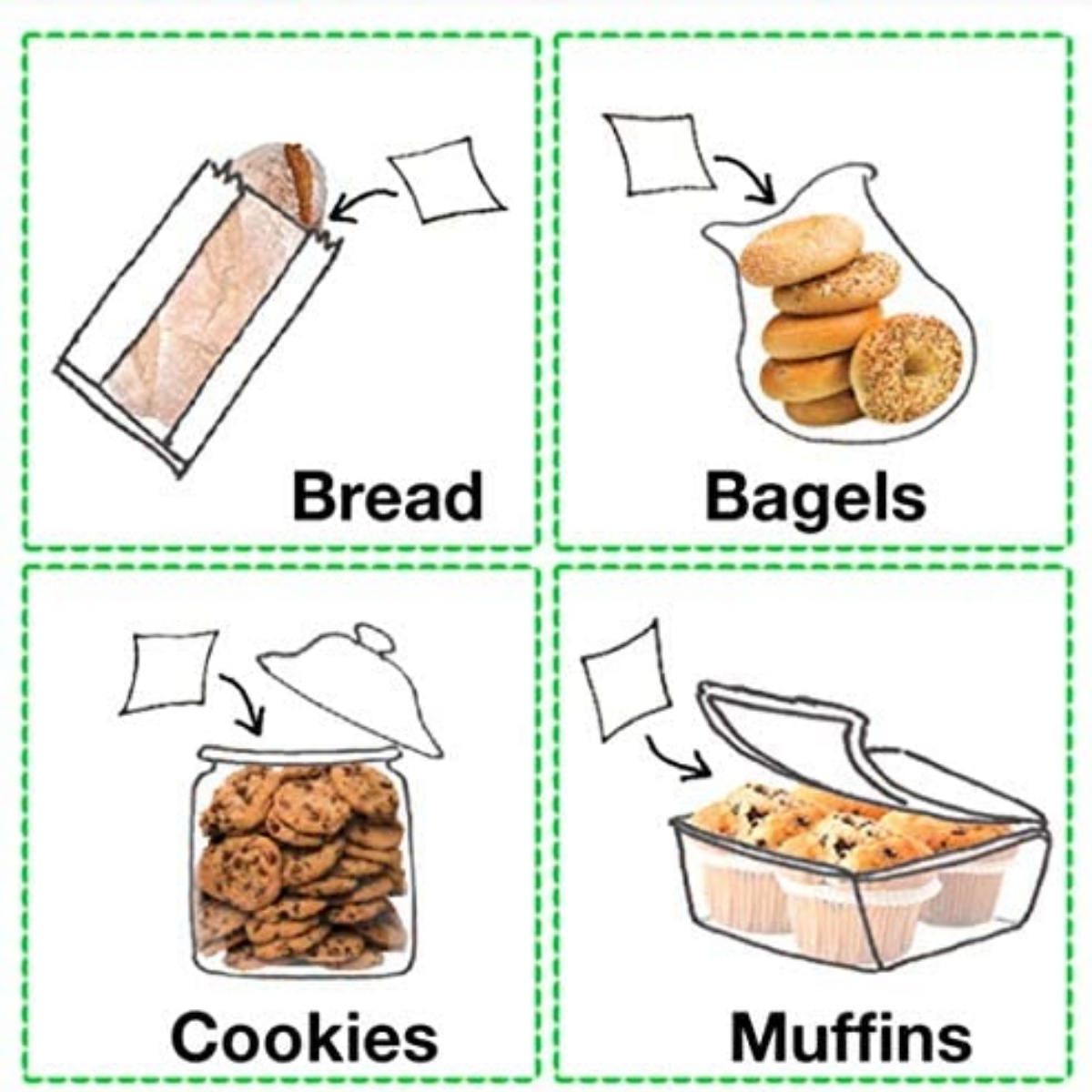 FreshPaper Food Saver Sheets for Bread | Keep Baked Goods Fresh | Perfect Bagels