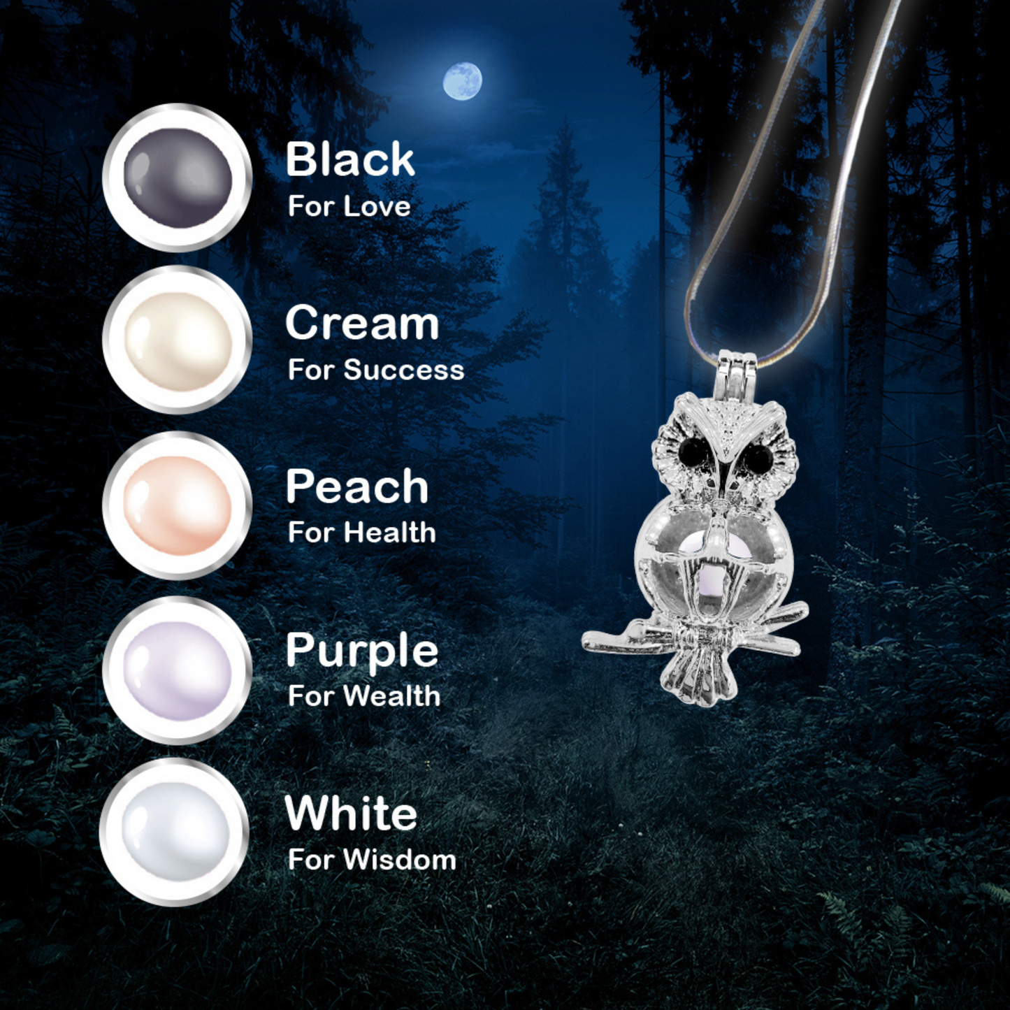 Precious Pearl - Midnight Owl Pendant