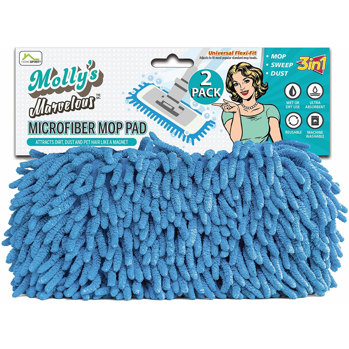Molly's Marvelous Microfiber Mop Pad Two Pack