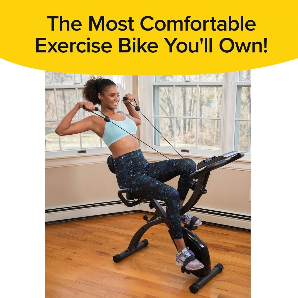 Slim Cycle 2-in-1 Stationary Bike - Folding Indoor Exercise Bike